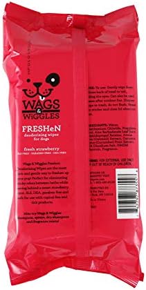 Wags and Wiggles Freshen Deodorizing Wipes for Dogs, Fresh Strawberry Scent - Dog Wipes that Eliminate Odors Between Baths, Easy at-Home Grooming, Dogs and Puppies, 100 Count (Pack of 2) - Image 3