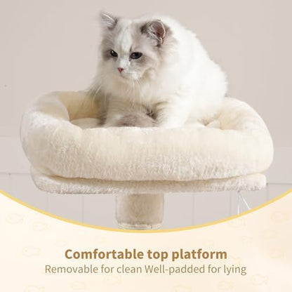 Heybly Cat Tree with Toy, 43.3 inch Cat Tower for Indoor Cats HCT004SM - Image 2