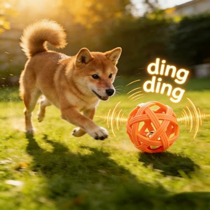 Dog Ball Toy with Bell for Small Dogs& Puppy, Small Dog Ball for Boredom Relief & Teething, TPR Chew Resistant Interactive Fetch Toy. - Image 3
