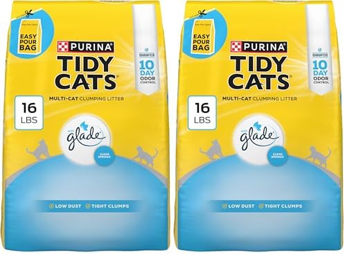 Purina Tidy Cats Clumping Multi Cat Litter, Glade Clear Springs - 16 lb. Bag (Pack of 2) by Purina+Tidy+Cats