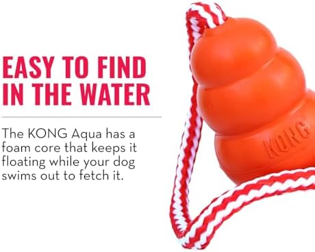 KONG Aqua Floating Fetch Toy, Natural Rubber, Orange, for Medium Dogs - Image 6