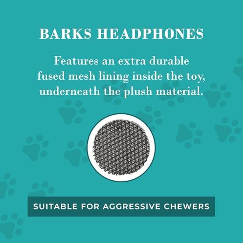 Haute Diggity Dog Barks Headphones Plush Dog Toy, Funny Parody Chew Toys - Image 7