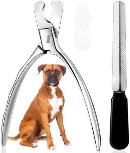 Large Dog Nail Clippers, Heavy Duty Thick Nail Trimmer with File by DINNAT