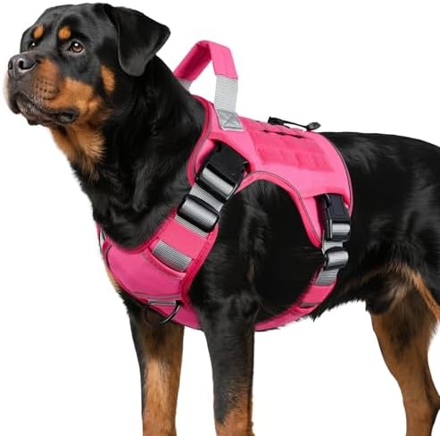 WINGOIN Pink Tactical Dog Harness for Large Dogs,No Pull Dog Harness by WINGOIN