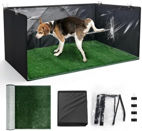 High Walls Dog Litter Box with Artificial Grass Waterproof PVC Liner by Unknown