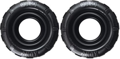 KONG Extreme Tires Most Durable Natural Rubber Chew & Fetch Toy - Treat Dispenser Dog Tire Toy - Pet Supplies for Outdoor & Indoor Play - for Medium/Large Dogs (Pack of 2) by KONG
