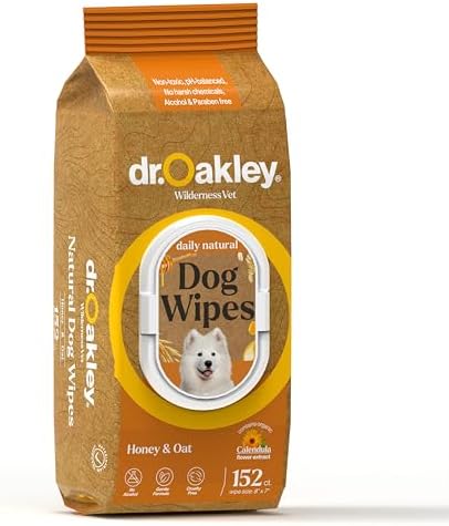 Dr. Oakley Dog Wipes for Paws and Butt | 152 Large 8x7 Pet Wipes for Dogs | Plant-Based Dog Cleaning Wipes | Dog Grooming Supplies for Sensitive Skin | Vet Recommended Daily Natural (Honey and Oat) - Image 2