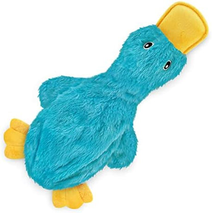 Best Pet Supplies Interactive Squeaky Dog Chew Toy, Ideal Dog Toys for Chewers, Small, Medium & Large Dogs, and Fetch Lovers - Crinkle Duck (Yellow, Purple & Turquoise), Large - Image 4