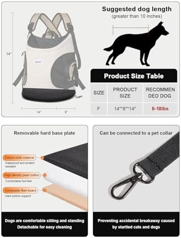 Dog Carriers for Small Dogs,Dog Backpack with 2 Pocket for Travel,Comfortable Dog Front Carrier Suitable for Dogs 8-18 pounds Machine Washable (Beige) - Image 3