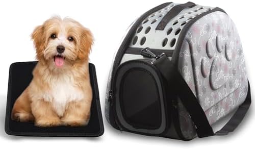 Foldable Pet Dog Cat Carrier Cage Collapsible Travel Kennel - Portable Pet Carrier Outdoor Shoulder Bag for Puppy Dog Cat Small Medium Large Animal (M, Grey) - Image 3