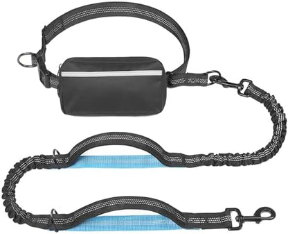 iYoShop Hands Free Dog Leash with Zipper Pouch, Large, 25-120 lbs, Black by iYoShop