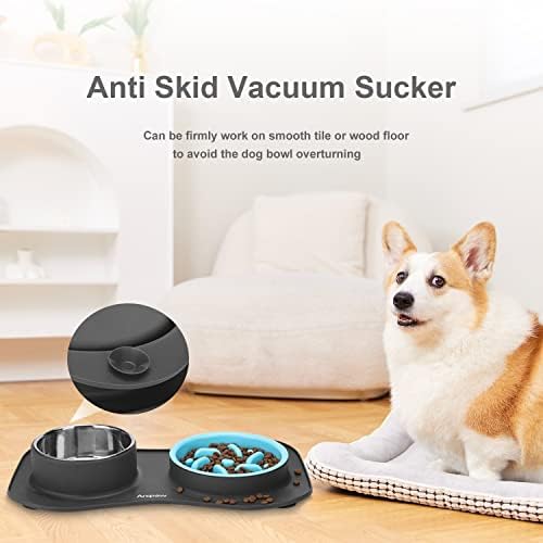 Slow Feeder Dog Bowls 3 in 1 Stainless Steel Food Water Bowl to Slow Eating - Image 3