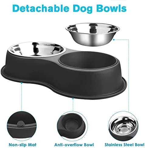 Epetslove Stainless Steel Dog Bowls Double Non-Slip Dog Water and Food Bowl - Image 3