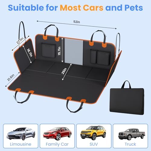 Back Seat Extender for Dogs, Hard-Bottom Waterproof Dog Car Seat Cover - Image 7