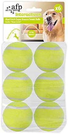 ALL FOR PAWS Interactive Super Bounce Tennis Balls Dog Toy, Pet Safe Toys for Exercise and Training, 2.5 Inch Diameter (6 Pack) by Home