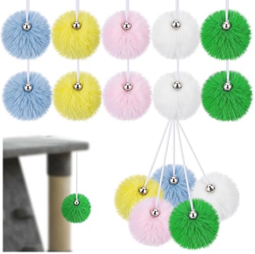 Simgoing Natural Rabbit Fur Cat Tree Ball Replacement Parts, Multicolor by Simgoing