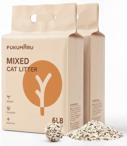 FUKUMARU Tofu Cat Litter, Applewood Blend, Clumping, Odor Control, 12 lb by FUKUMARU