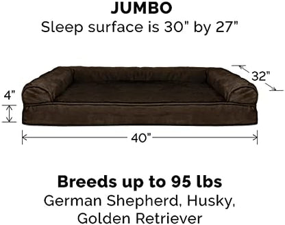 Furhaven Replacement Dog Bed Cover Plush & Suede Sofa-Style, Machine Washable - Espresso, Jumbo (X-Large) - Image 3
