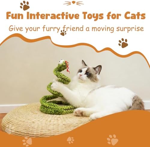 Cat Toy Indoor Cat: Cat Springs Snake Toy with Catnip - Interactive Toy with Rattling Stones & Rustling Sounds, Quirky Shapes for All Breeds to Play Alone (Yellow) - Image 6