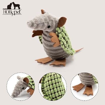 Hollypet Armadillo Squeaky Puppy Dog Toys for Small Medium Dogs, 6" - Image 2
