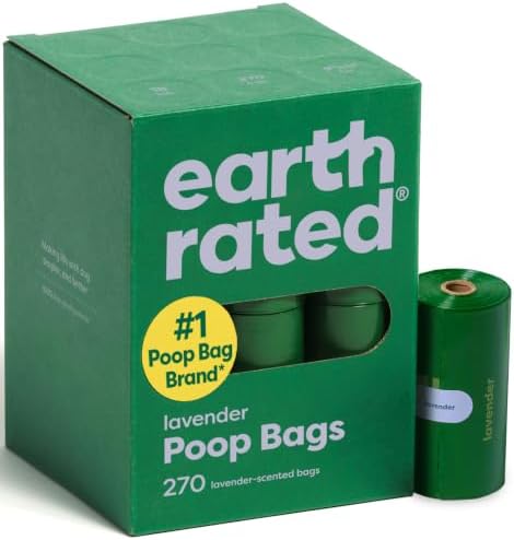 Earth Rated Dog Poop Bags on Refill Rolls, 270 Bags, Lavender by EarthRated