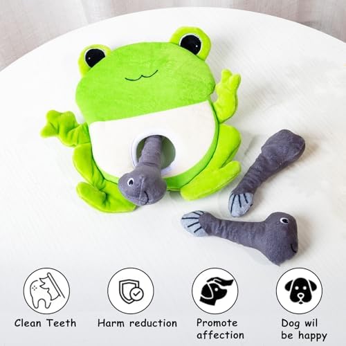 Hollypet Squeaky Hide and Seek Dog Toys for Small and Medium Dogs, Frog - Image 4