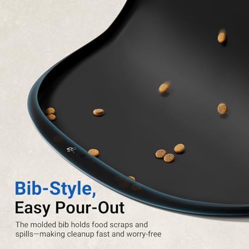 DownyPaws Cat Food Mat,Silicone Waterproof Feeding Mat, 18"×12.5", Black - Image 5