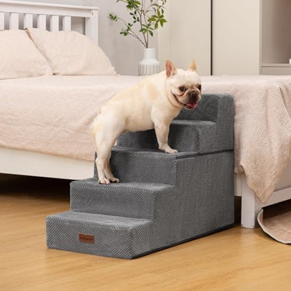 Aodisman Dog Stairs for High Beds 22.6" H, 5-Step Pet Steps for Small Dogs - Image 3