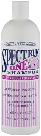 Chris Christensen Spectrum One Dog Shampoo, Coarse and Rough Coat, Groom Like a Professional, Maintain Crisp Texture, Will Not Dry Out Coat or Skin, Made in The USA, 16 oz by ChrisChristensen