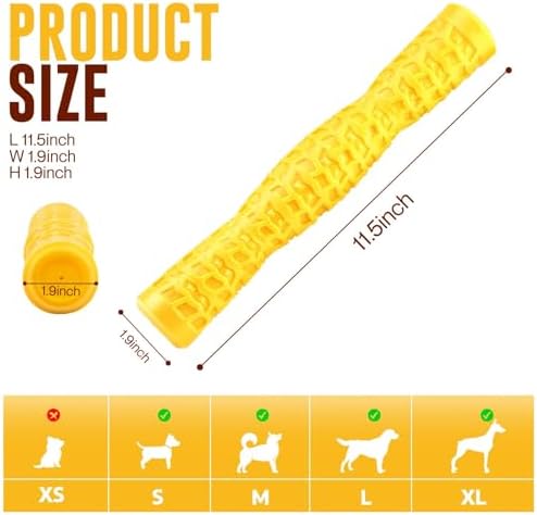 LOYEE Dog Squeaky Toys Interactive Dog Toys for Aggressive Chewers Tough Rubber Chew Toys for Medium/Large Breed, Indestructible Puppy Chew Toys for Teething (Yellow) - Image 2