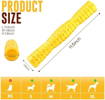 LOYEE Dog Squeaky Toys Interactive Dog Toys for Aggressive Chewers Tough Rubber Chew Toys for Medium/Large Breed, Indestructible Puppy Chew Toys for Teething (Yellow) - Image 2