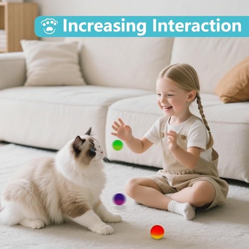 20 Pcs Cat Toy Bouncy Balls, 1.25 Inch Interactive High Elasticity Rubber Cat Ball, Durable Pet Toy for Indoor Outdoor - Image 4