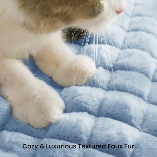 Cat Couch Bed with Fluffy Faux Rabbit Fur for Indoor Cats, 24 Inch - Image 4