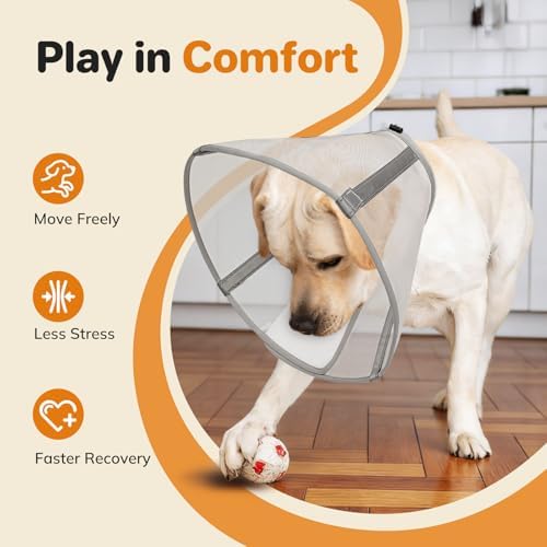 Breathable Mesh Dog Cone Collar for Surgery, Soft Elizabethan Recovery Alternative to Stop Licking,Pet Neck Collar for Large Medium Small Breeds - Image 4