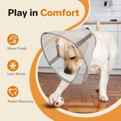 Breathable Mesh Dog Cone Collar for Surgery, Soft Elizabethan Recovery Alternative to Stop Licking,Pet Neck Collar for Large Medium Small Breeds - Image 4