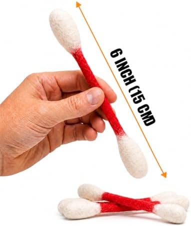 Glaciart One Swabs Cat Toys with Catnip - 6 Pk | Durable for Chew, Cute Cat Toys Interactive Kitty for Boredom, Exercise, & Play | Filled w/Organic Catnip for Anxiety & as Digestive Aid | Gift Idea - Image 2