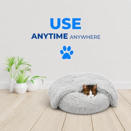 Whiskers & Friends Cat Beds for Indoor Cats & Small Dog, Fluffy Cat Bed - Image 6