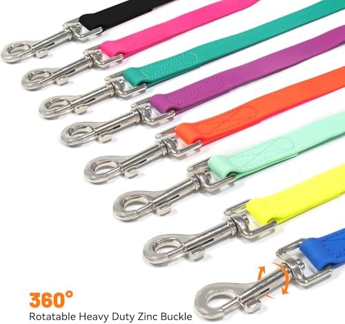 Waterproof Dog Leash, 5/6 FT Durable Odor-Proof Dog Leashes with Strong Metal Hooks Fits Small Medium or Large Dogs (Pink, 6FT - 1 inch Width) - Image 5