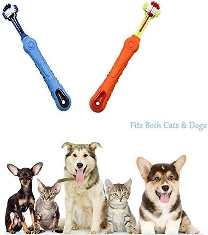 Orgrimmar 2 Pcs 3-Sided Pet Toothbrush Dog Cat Mouth Dental Teeth Care - Image 6