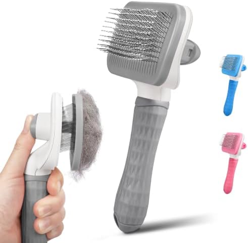 Dog & Cat Brush, Self Cleaning Slicker Brush for Pets Shedding by PWOD