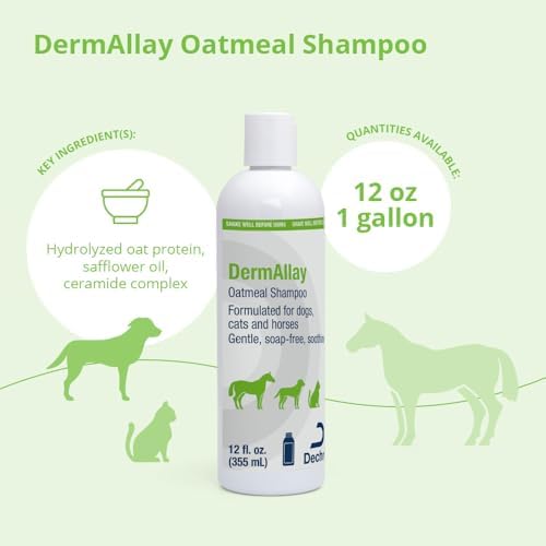 DermAllay Oatmeal Shampoo for Dogs, Cats and Horses, 12 Fl Oz - Image 2