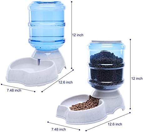 Pet Feeder and Water Food Dispenser Automatic Water Bowl for Dogs Cats, BPA-Free, Gravity Refill, Self Feeding for Small Medium Pets Puppy Kitten Rabbit - 1 Gallon 3.8L (Waterer + Feeder) - Image 5