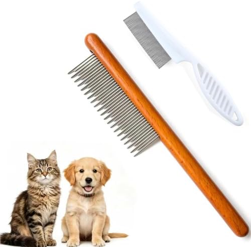 Cat comb,dog comb,Solid Wood Pet Comb Grooming Tool for Cats,Dogs and rabbits… by YDDPET