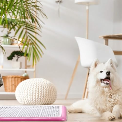 Mifoci Dog Pee Pad Holder Potty Tray Portable Dog Litter Box Toilet Training for Indoor Outdoor Small Medium Large Pet Puppy(Pink,25.59 x 18.9 Inches,2 Pcs) - Image 5