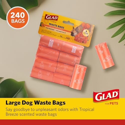 Glad for Pets Scented Dog Waste Bags, Tropical Breeze Scent, 240 Count - Image 2