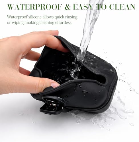 Black Silicone Dog Treat Pouch, Portable Pet Training Snack Bag with Magnetic Closure and Waist Clip for Dog Walking - Image 3
