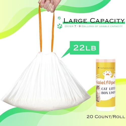 40 Count Drawstring Automatic Cat Litter Box Liner Bags, Disposable Heavy Duty Cat Litter Liners, Replaced Litter Box Bags Suit for PuraX PuraMax PuraMax2 - Image 2