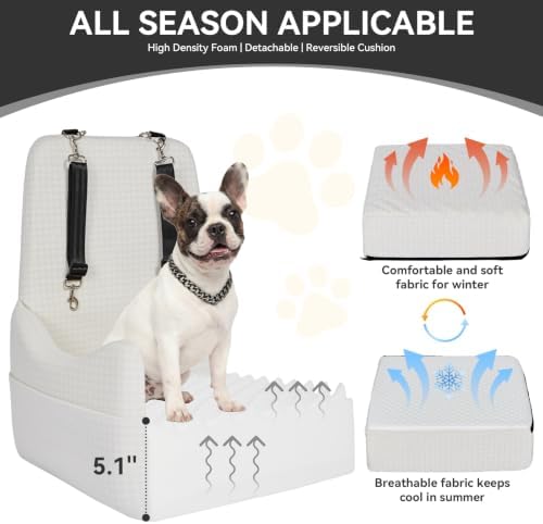 PETSFIT Pet Car Seat with Patented Safety System, 5" Elevated Cushion - Image 3