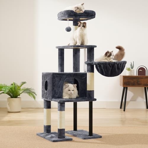 Heybly Cat Tree with Toy, 49.2 inch Cat Tower for Indoor Cats HCT200SG - Image 4