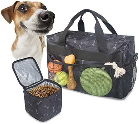 MYDAYS Dog Travel Bag, Pet Luggage Suitcase Weekend Tote Carrier with Collapsible Bowl, Pet Luggage Suitcase Weekend Tote Carrier with Collapsible Bowl (Black) by MYDAYS